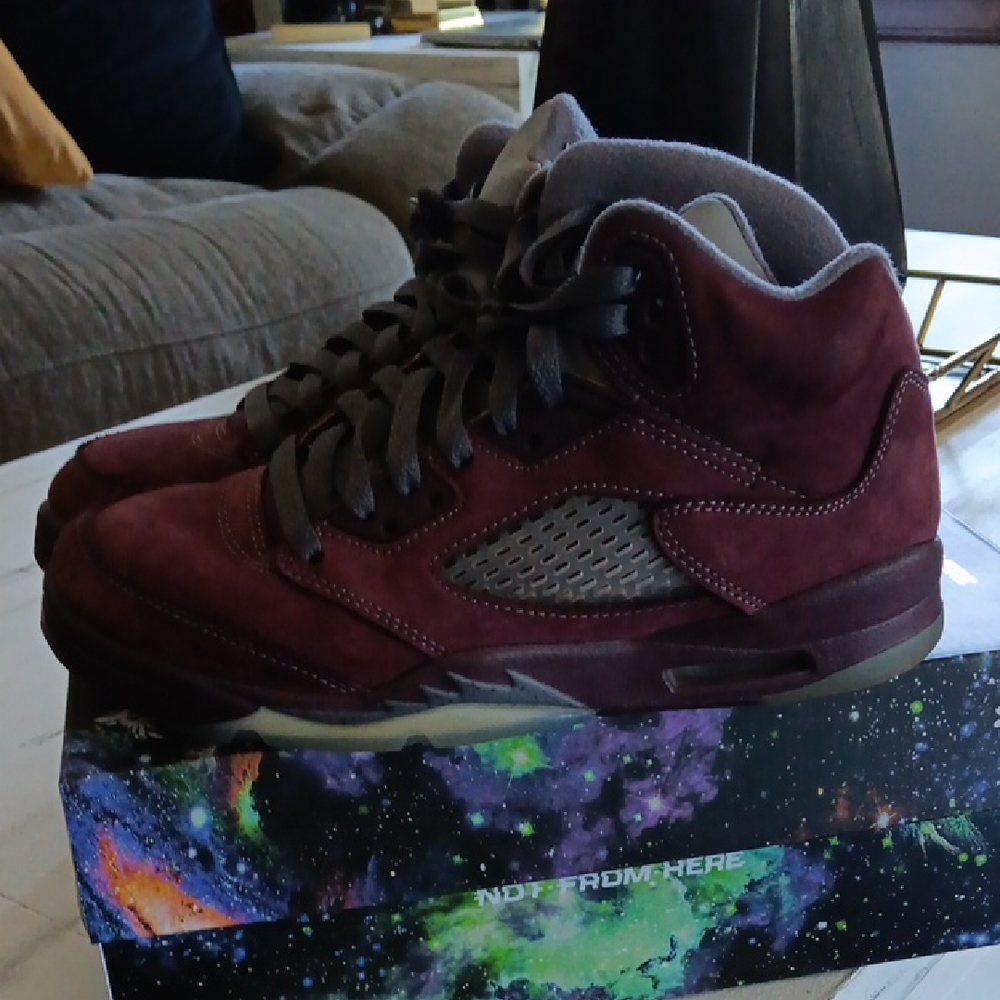 Jordan Brown and Gray Sneakers High-Top Design